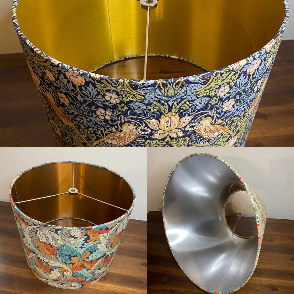 gold copper silver lampshade lining