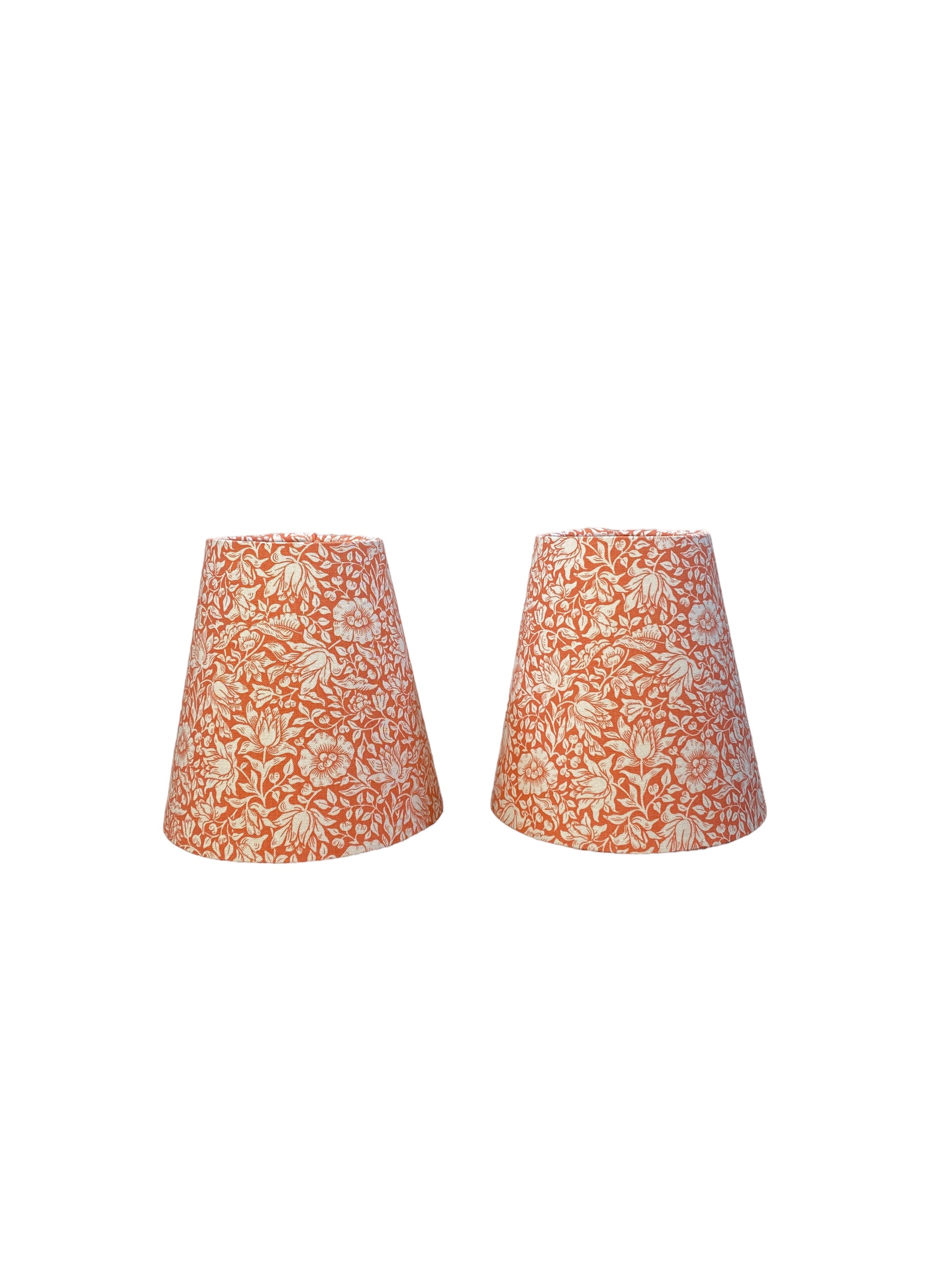 William Morris Wandle Mallow in Coral Fabric Sconce Chandelier