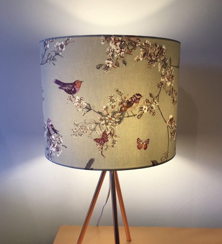 Beautiful Birds Sage Handmade Lampshade