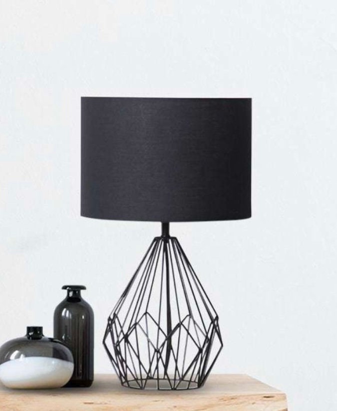 Black Linen Handmade Lampshade