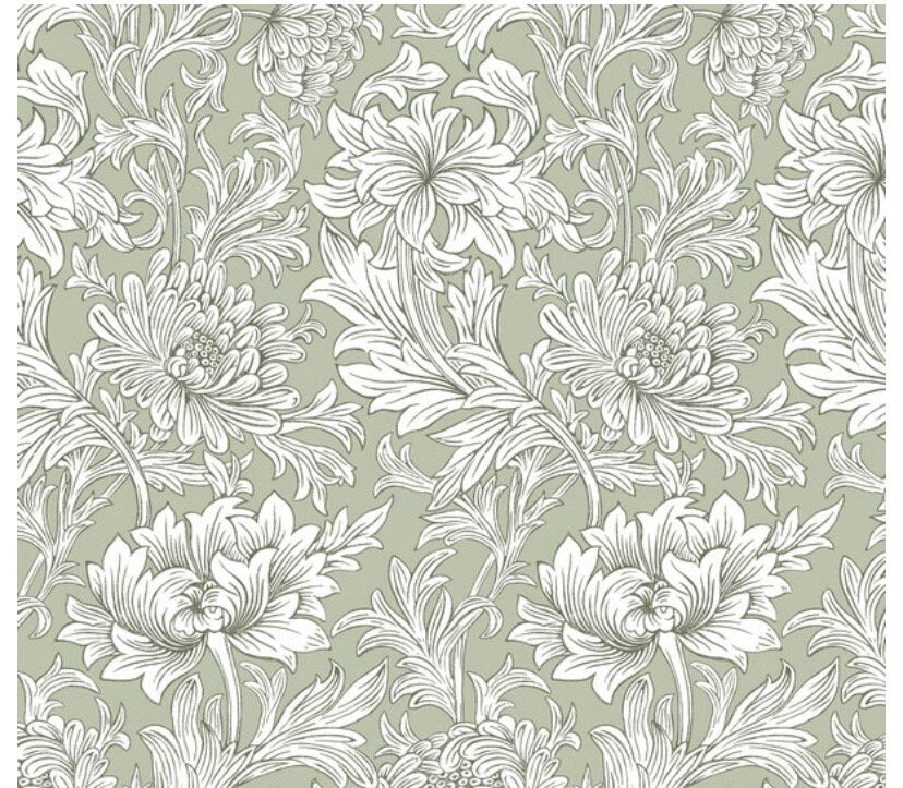 William Morris Leicester Chrysanthemum Olive Handmade Lampshade (New)