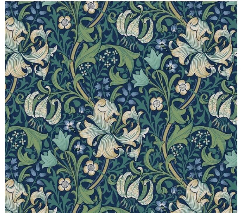 William Morris Golden Lily Navy Fabric Sconce Chandelier Candelabra Lampshade (sold individually)