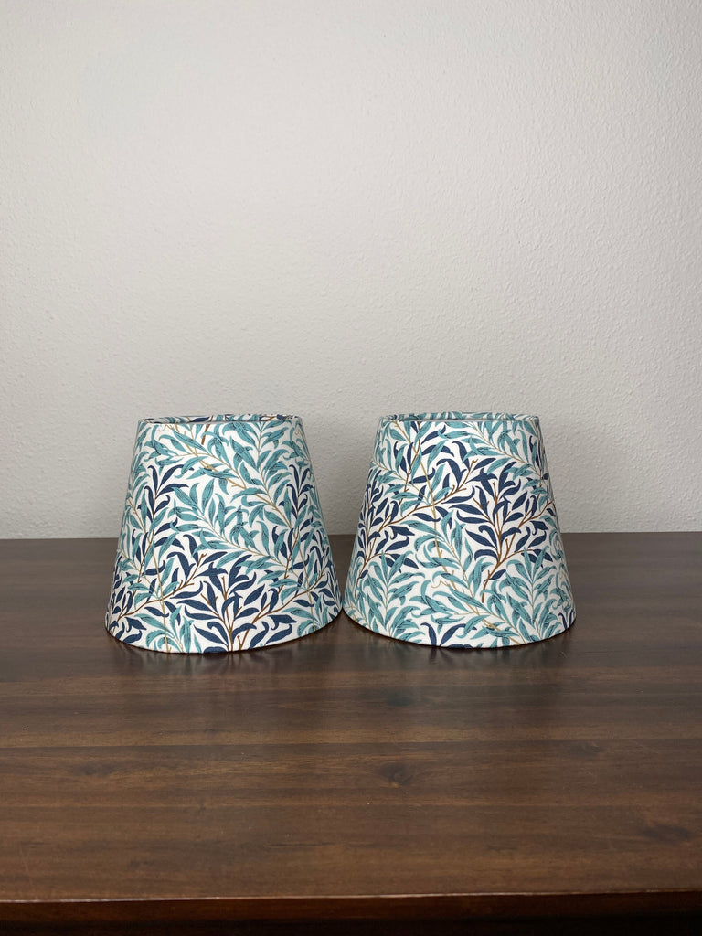 William Morris Mini Willow Bough Mint Fabric Sconce Chandelier Candelabra Lampshade (sold individually)
