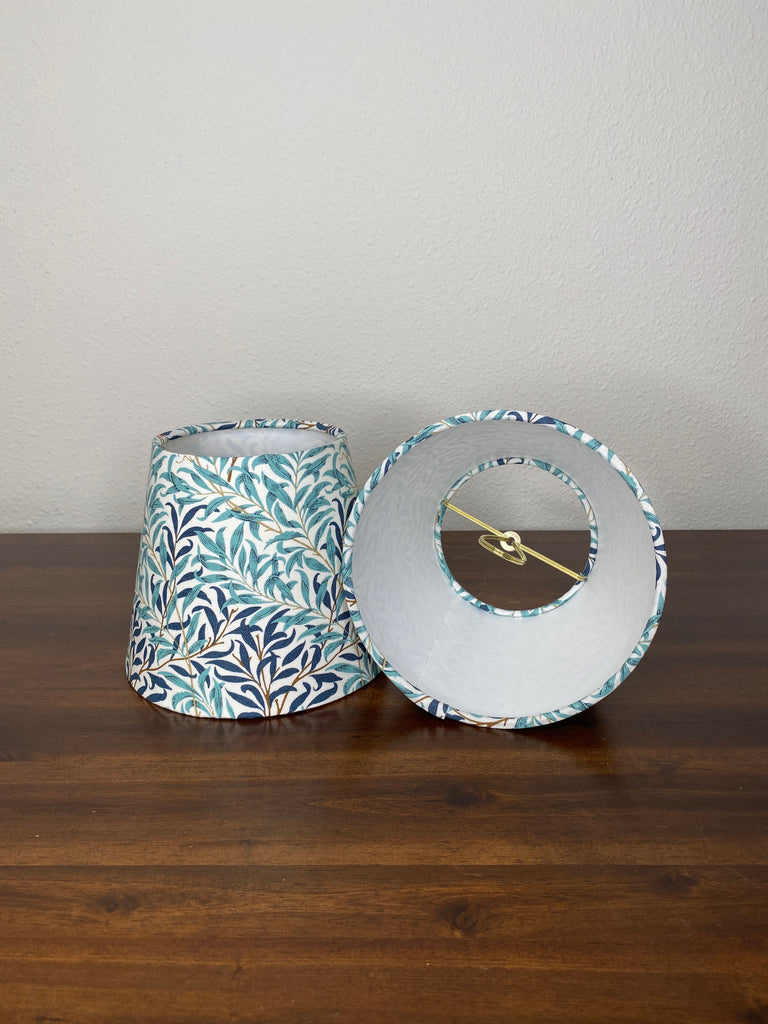 William Morris Mini Willow Bough Mint Fabric Sconce Chandelier Candelabra Lampshade (sold individually)