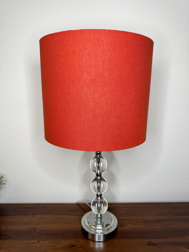 Warm Autumn Orange Linen Handmade Lampshade