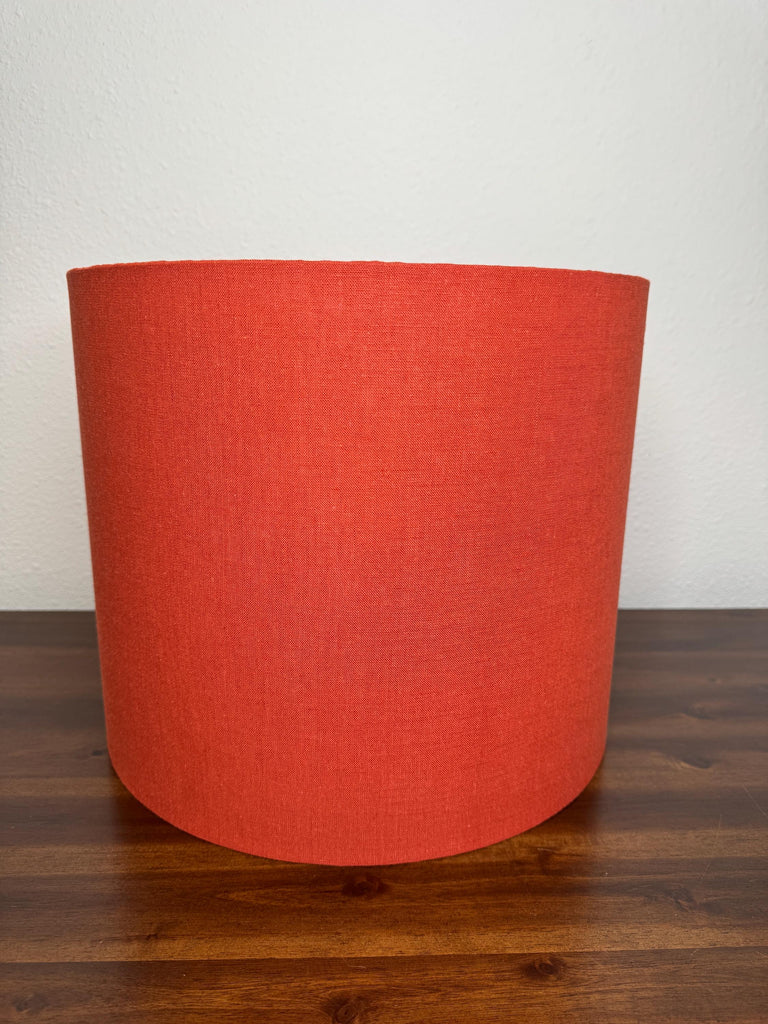 Warm Autumn Orange Linen Handmade Lampshade
