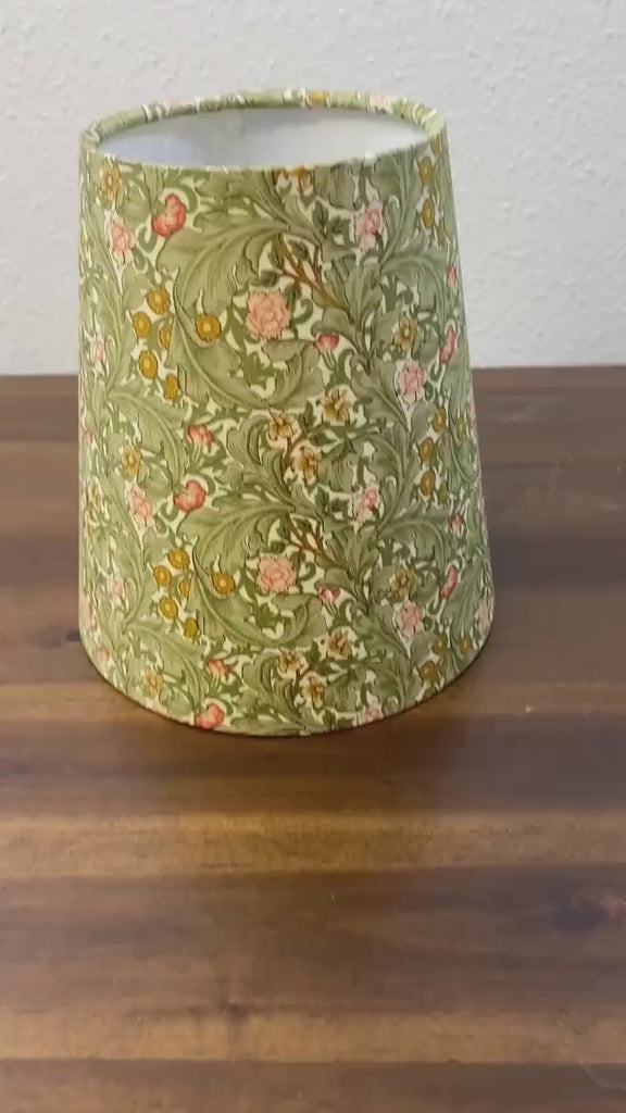 William Morris Olive Morris Meadow Fabric Sconce Chandelier Candelabra Lampshade (sold individually)