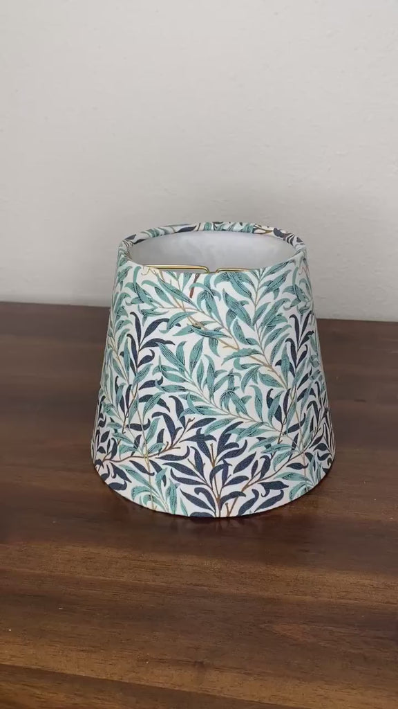 William Morris Mini Willow Bough Mint Fabric Sconce Chandelier Candelabra Lampshade (sold individually)