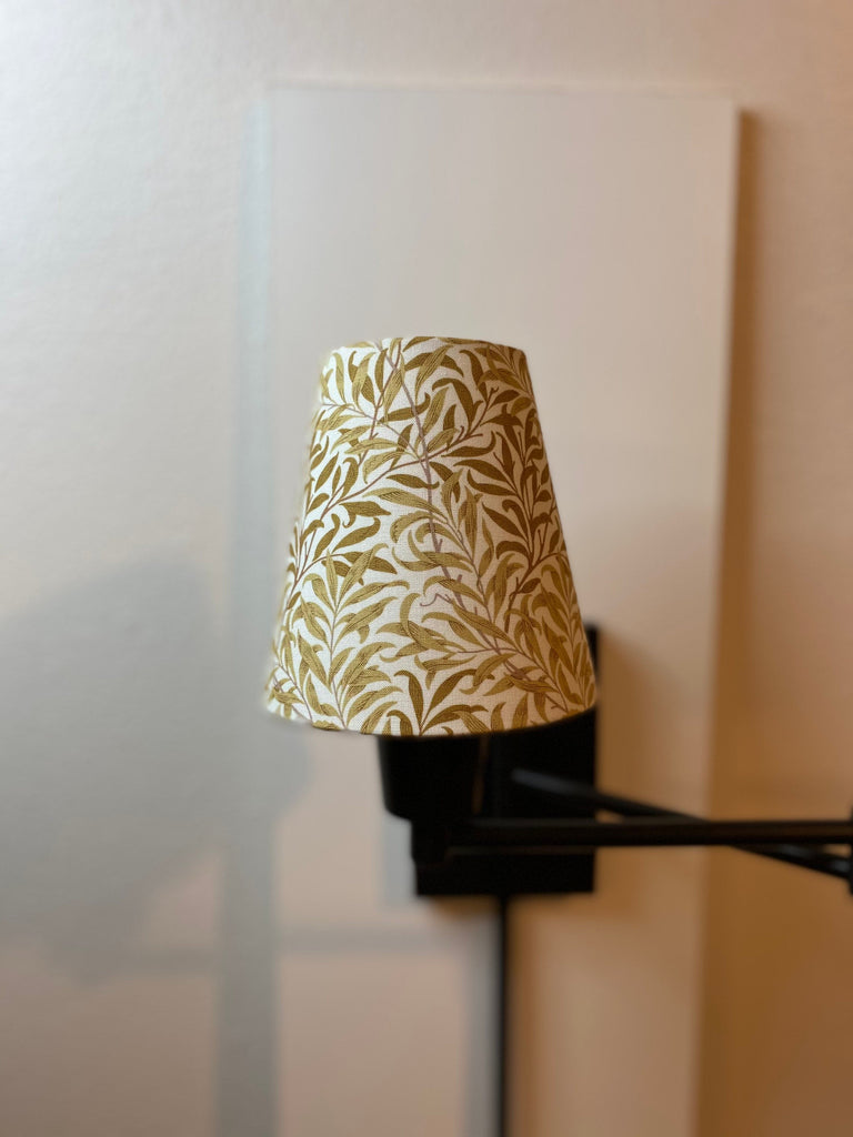 William Morris Mini Willow Bough Gold Fabric Sconce Chandelier Candelabra Lampshade