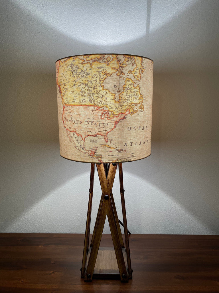 Vintage World Map Handmade Lampshade