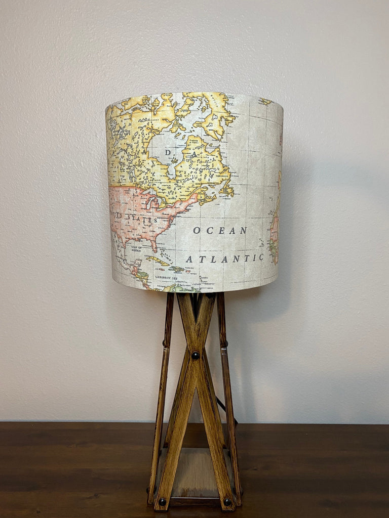 Vintage World Map Handmade Lampshade