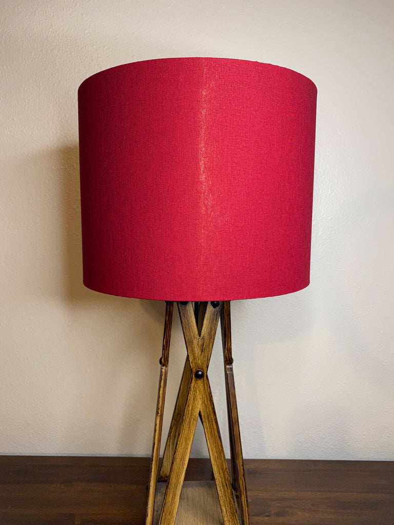 Wine Red Linen Lampshade