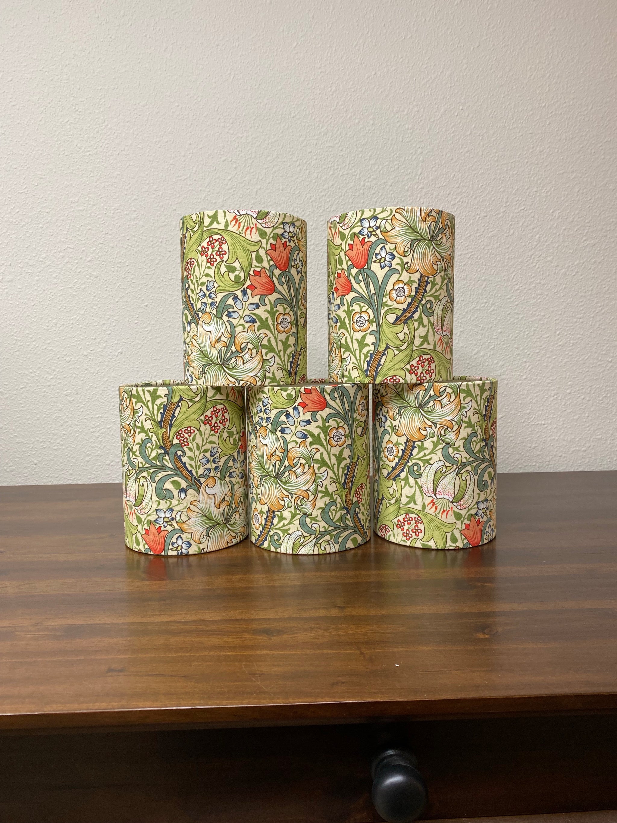 William Morris Golden Lily Fabric Sconce Chandelier Candelabra