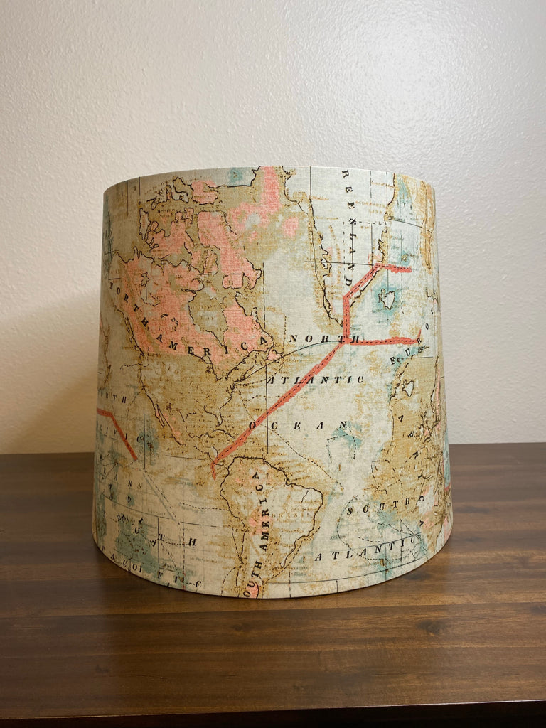 Antique World Map Handmade Lampshade