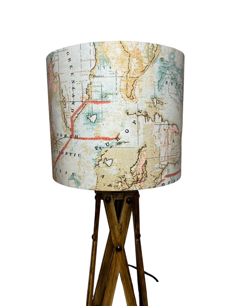 Antique World Map lampshade